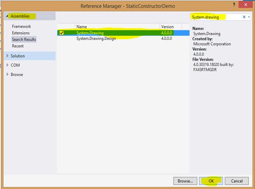 Add Drawing Dll Reference